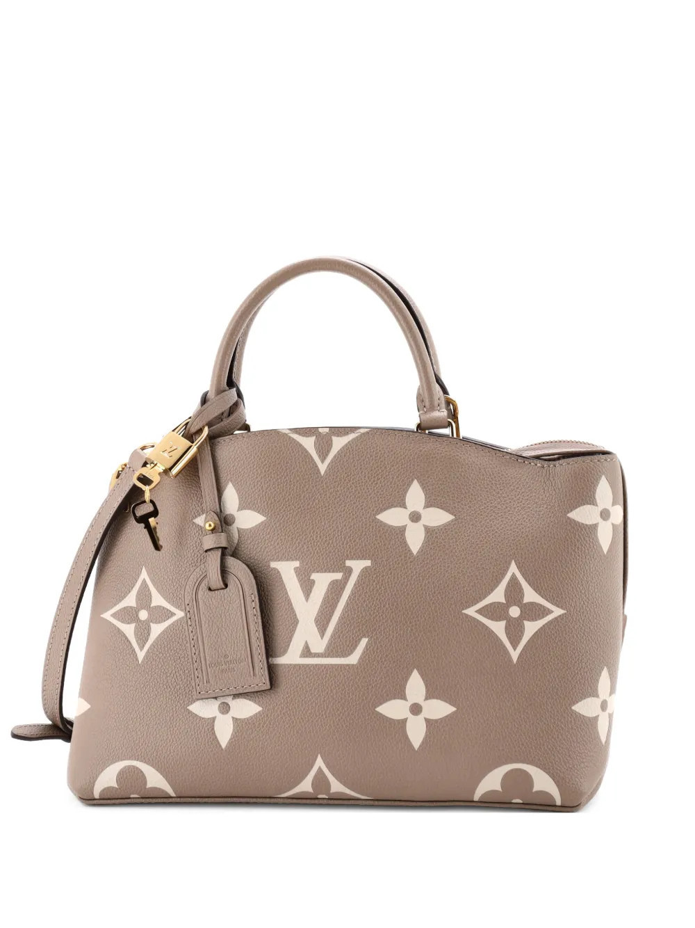 Louis Vuitton Pre-Owned Petit Palais Handbag Bicolor Monogram Empreinte Giant satchel - Neutrals | Farfetch Global