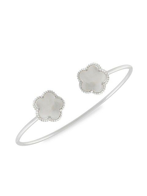 Flower Rhodium-Plated & Mother-Of-Pearl Cuff Bracelet | Saks Fifth Avenue OFF 5TH