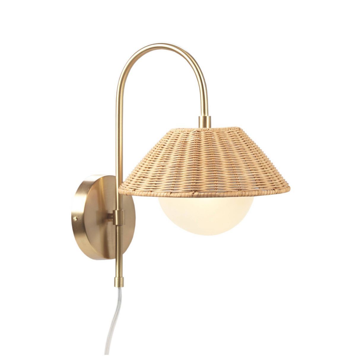 Laguna Rattan Weave Wall Sconce Gold - Ink+Ivy | Target