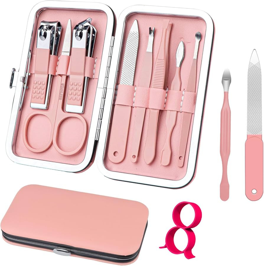 Manicure Set 8 in 1 Nail Clipper Set,RedFlow Nail Clippers,Fingernail & Toenail Clippers,Manicure... | Amazon (US)