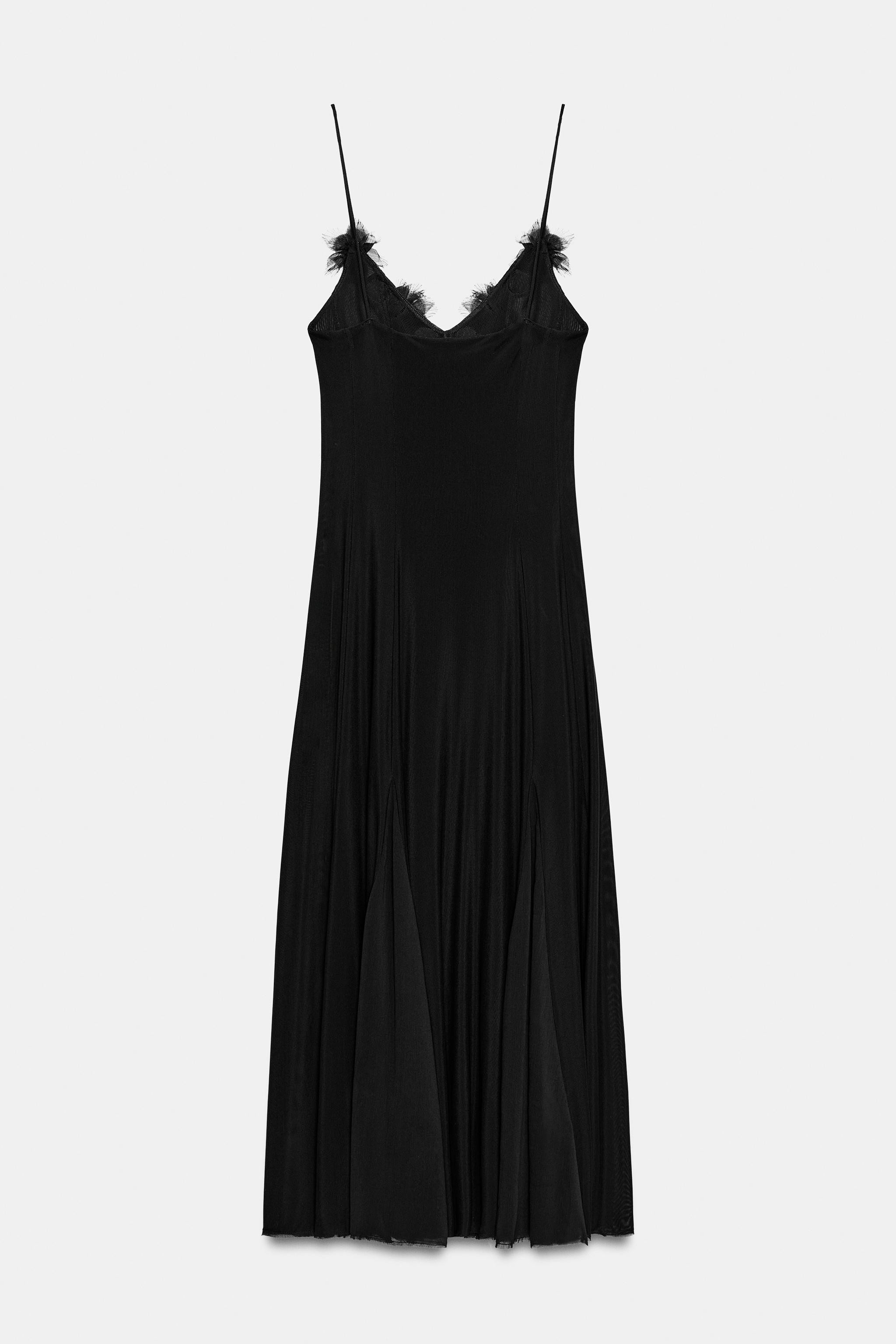 MIDI TULLE FLORAL DRESS | Zara UK