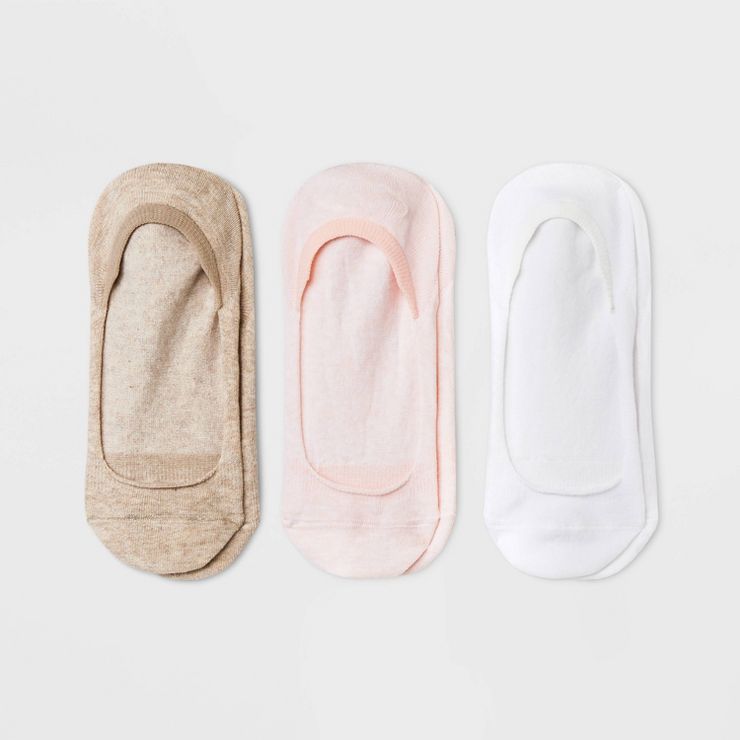 Women's 3pk Loafer Liner Socks - Universal Thread™ White/Brown/Pink 4-10 | Target