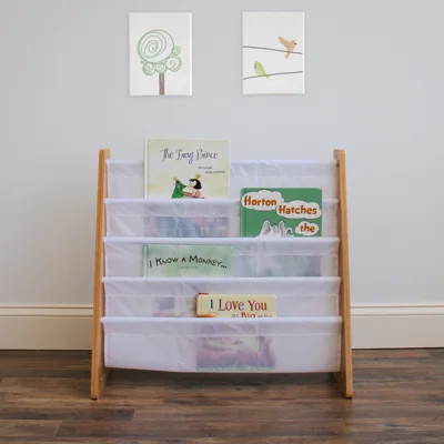 Isabelle & Max™ Kids Journey Slim Bookshelf 4 Tier Book Storage, Natural/White | Wayfair North America