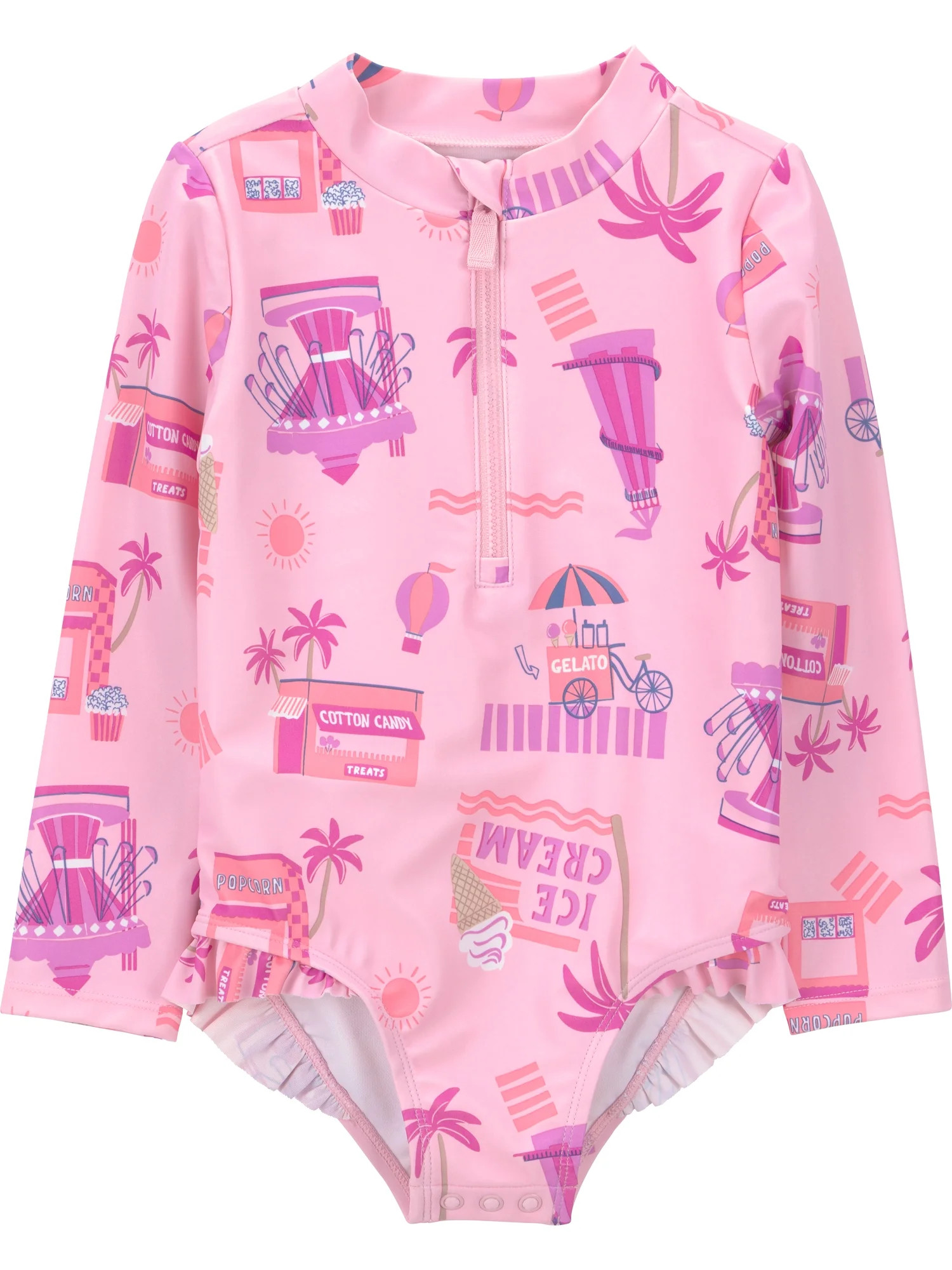 Carter's Child of Mine Toddler Girl Rash Guard Swimsuit, One-Piece, Sizes 12M-5T | Walmart (US)