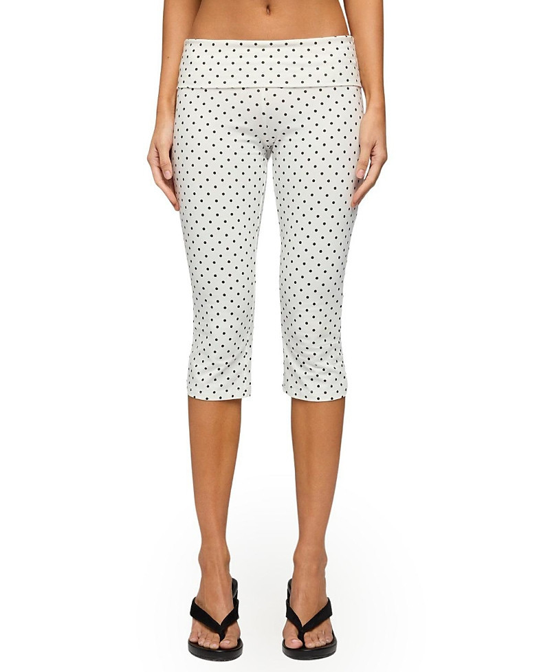 Edikted Eloisa Polka Dot Foldover Capri Pants | Bloomingdale's (US)