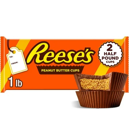 Reese's Milk Chocolate Peanut Butter Cups Christmas Candy, Pack 8 oz, 2 Pieces | Walmart (US)
