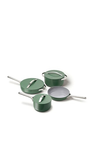 12 Piece Non-toxic Ceramic Non-stick Cookware Set in Sage | Revolve Clothing (Global)