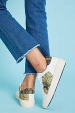 ST Olga Golden Girls Camo Star Wedge Lowtop Sneakers | Social Threads