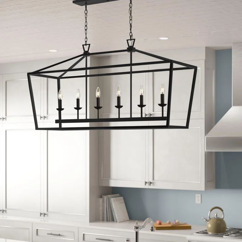 Hertford 6 - Light Dimmable Kitchen Island Geometric Chandelier | Wayfair North America