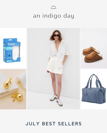 Best sellers according to Indigoers. Gap pull on shorts, designer inspired gold earrings for only $8, Dagne diver Landon carryall part of the nsale, ugh slippers part of the #nsale 

#LTKsalealert #LTKunder100 #LTKxNSale
