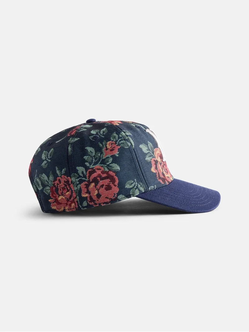 No Boundaries Jacquard Floral NY Baseball Cap, Navy, Men's | Walmart (US)