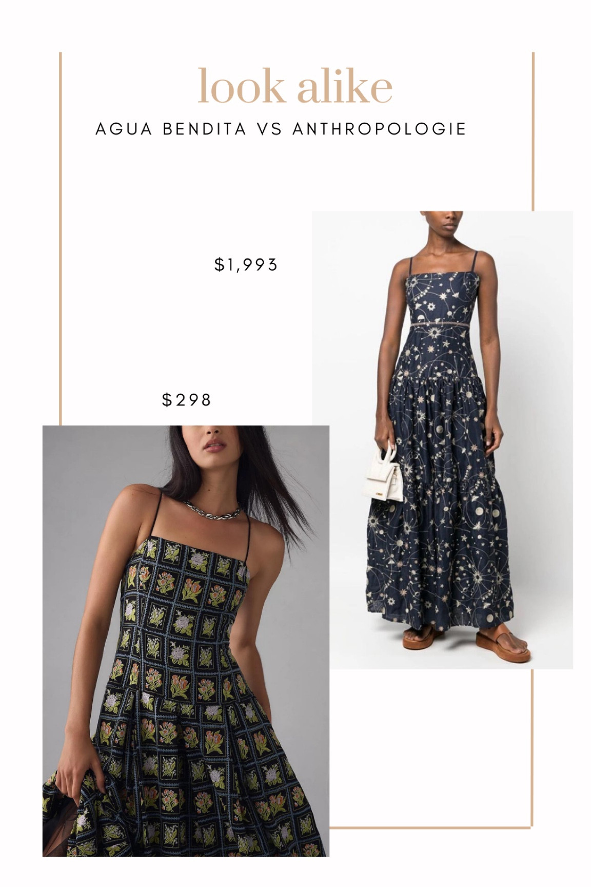 Similar vibes for 1/3 the cost! 
Agua Bendita 
Anthropologie
Maxi dress

#LTKstyletip #LTKSeasonal