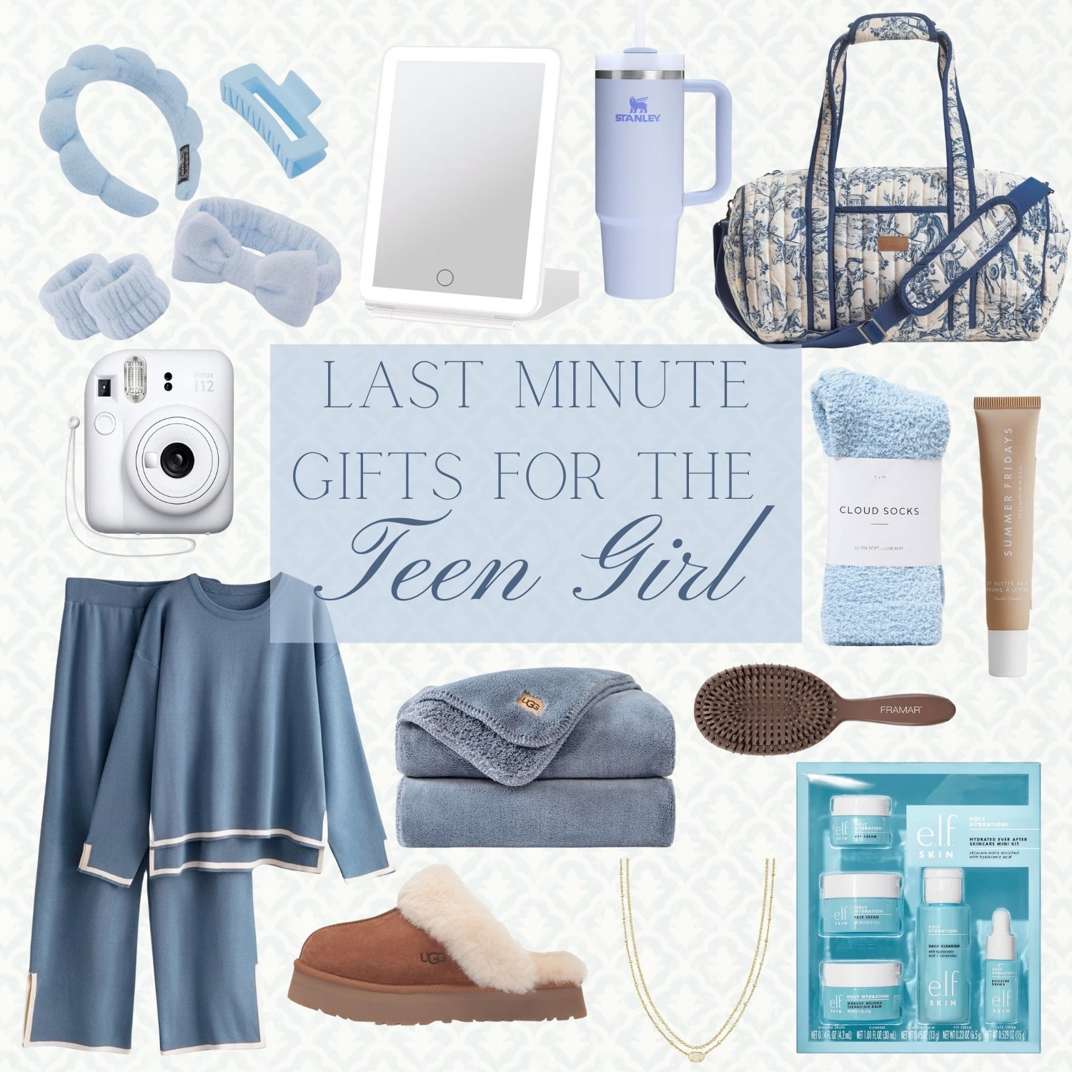 Last minute gifts every teen girl will love!

teen girl gifts, last minute gifts, gift guide for teens, cozy gifts, blue aesthetic, pajama set, ugg slippers, cloud socks, stanley cup, makeup gifts, skincare set, mirror with lights, instant camera, overnight bag, hair accessories, cozy essentials, amazon gift ideas, christmas gifts for teens, holiday gift guide

#LTKGiftGuide #LTKFindsUnder100 #LTKHoliday