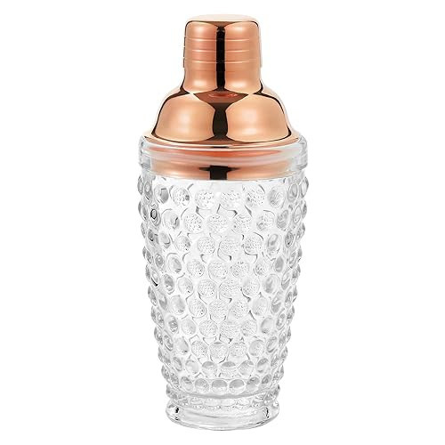 Hobnail Cocktail Shaker Glass,13.0 oz, Martini Shaker, Glass Cocktail Shaker with Strainer, Ideal Gift in Chrismas for Women, Beginners and Bartenders(Rose Gold) | Amazon (US)