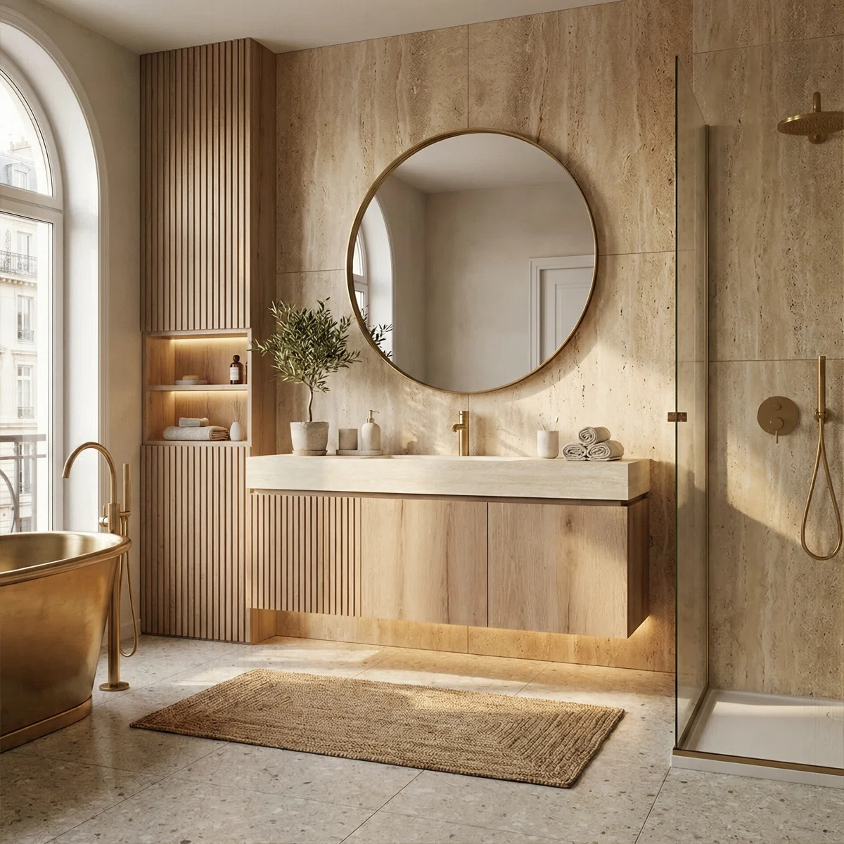 48" Wall-Mounted Vanity With Sintered Stone Top & Ceramic Sink, Storage Cabinet With 1 Drawer & S... | Wayfair North America