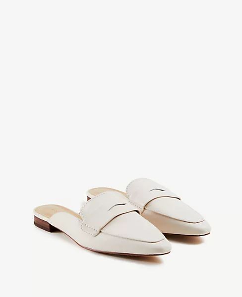 Geraldine Leather Loafer Slides | Ann Taylor (US)