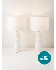2pk 27in Ceramic Ribbed Table Lamp Set | HomeGoods