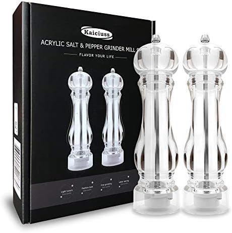 Kaiciuss salt and pepper grinder mill set refillable large,the best transparent acrylic grinders ... | Amazon (US)