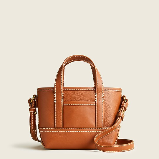 Mini Montauk tote in leather | J. Crew US
