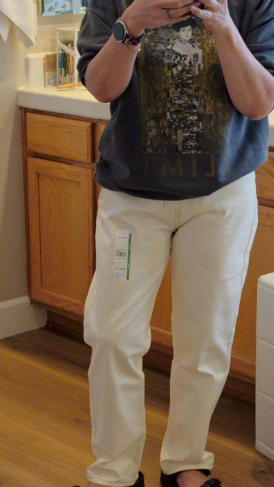 Looking for some basic pants that work for everything from work to play? These are a great deal under $20 and comes in other colors/washes. I'm wearing a size 4, I'm 5'4" 128lbs. They don't have tons of stretch, so will retain shape and wash well.#walmart #over50fashion #midlifefashion

#LTKOver40 #LTKWorkwear #LTKMothersDay