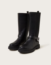 Diamante Buckle Knee High Boots Black | Monsoon (UK)
