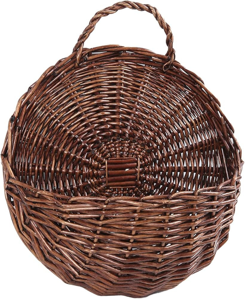 JJSQ Handmade Woven Wicker Hanging Storage Basket, Wall Decorations for Home Garden Wedding, Brow... | Amazon (US)
