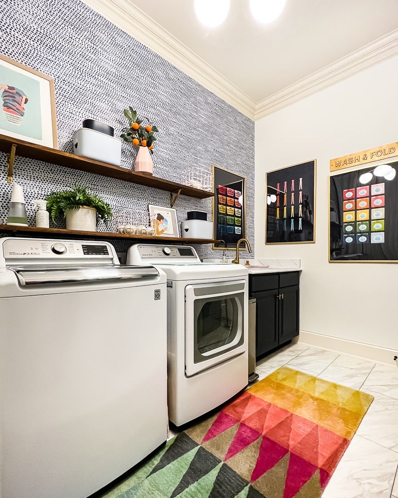 Our colorful laundry room is finally clean again 🙌🏻 It always gets messy during a project 🥴 But with our powder room renovation done, our laundry room is back to normal. Yay! 

#LTKFindsUnder100 #LTKHome