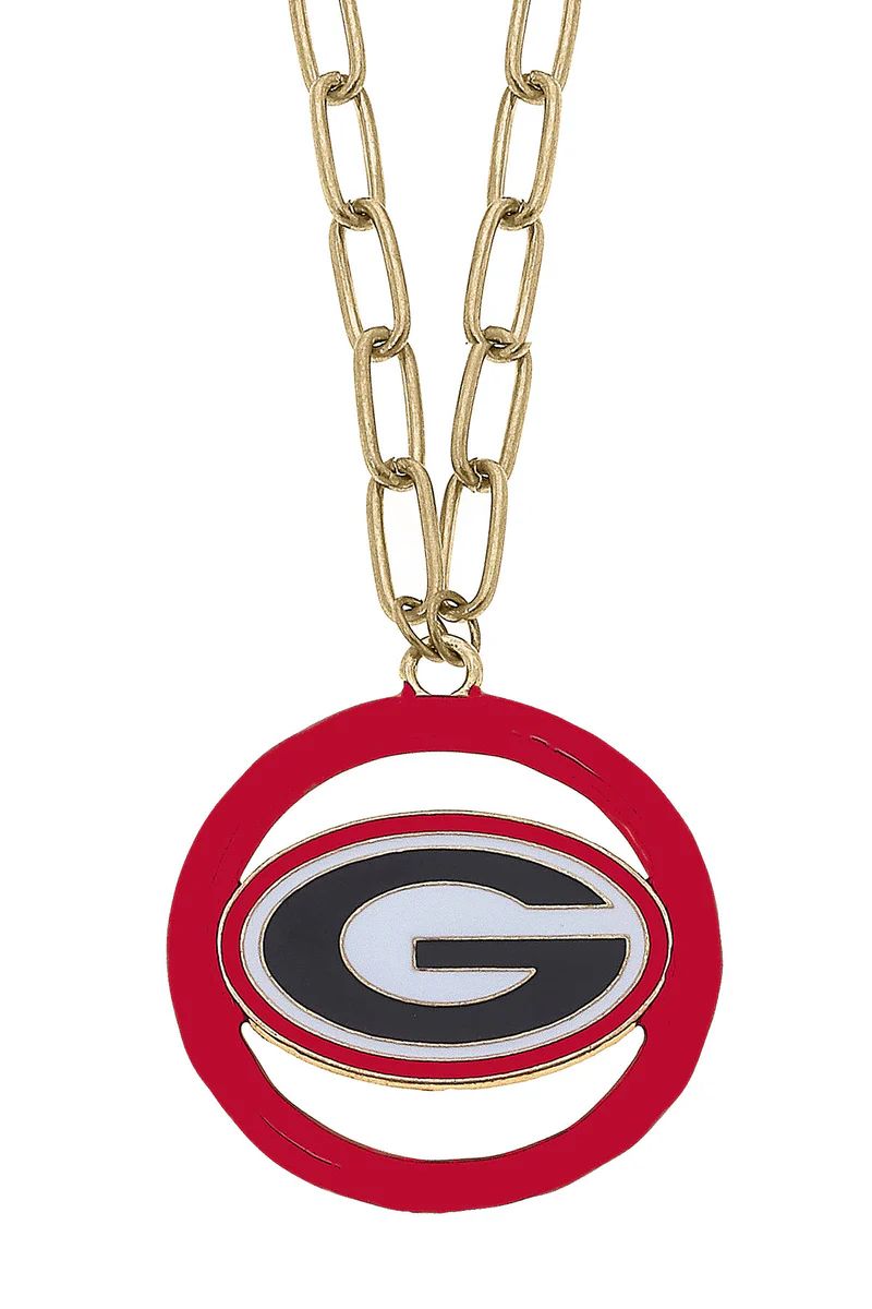 Georgia Bulldogs Logo Enamel Medallion 32" Necklace | CANVAS