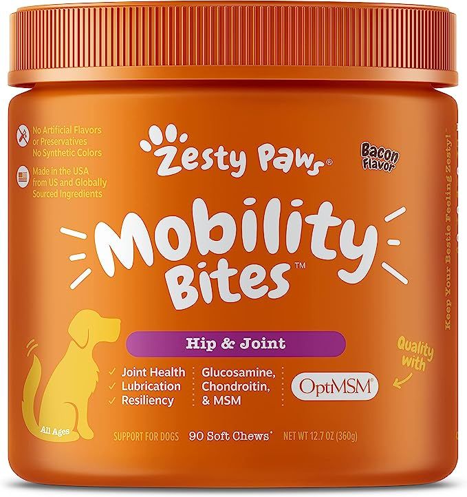 Zesty Paws Glucosamine for Dogs - Hip & Joint Health Soft Chews with Chondroitin & MSM - Function... | Amazon (US)