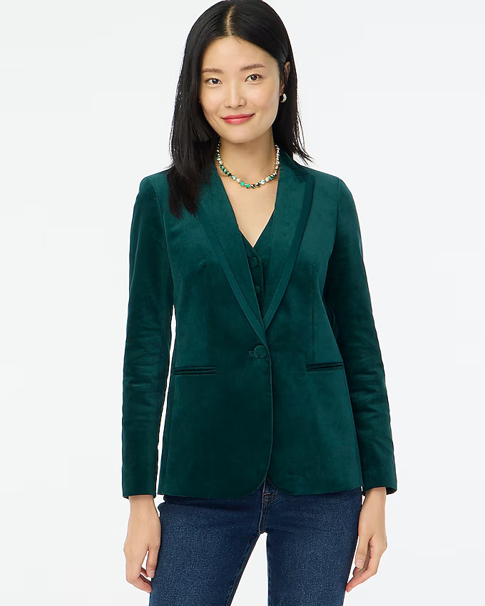 Velvet one-button blazer | J.Crew Factory