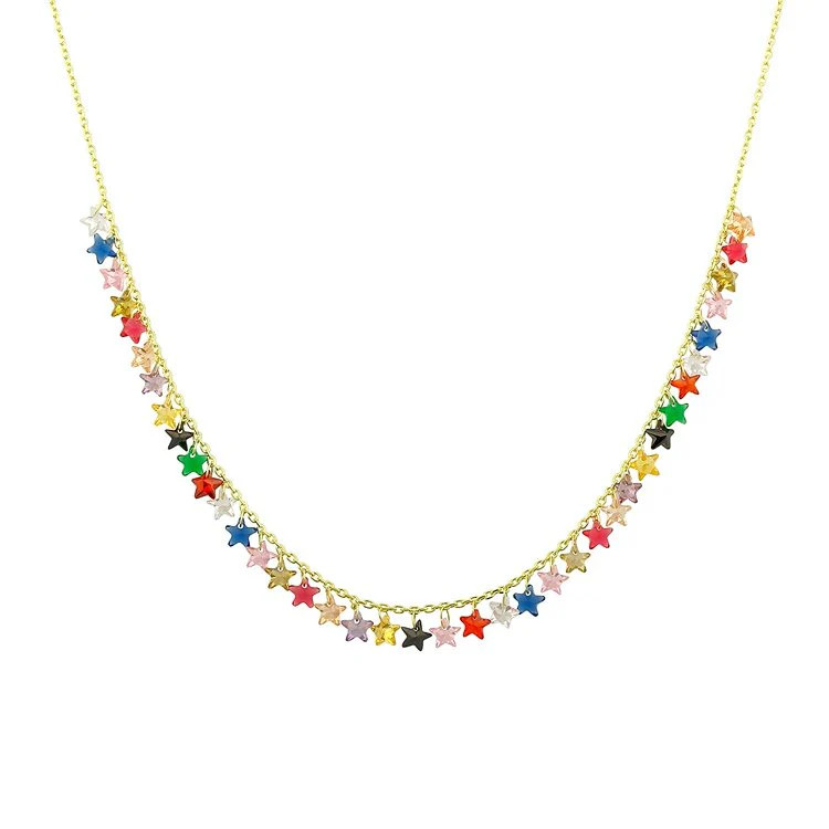 Sparkling Star Necklace in Rainbow | The Sis Kiss