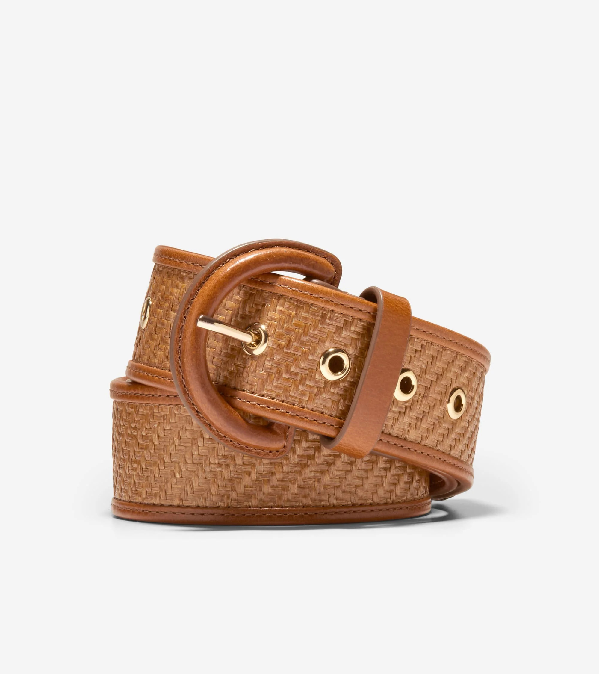 Cole Haan Women's Raffia Textured Belt - Beige Size Large | Cole Haan (US)
