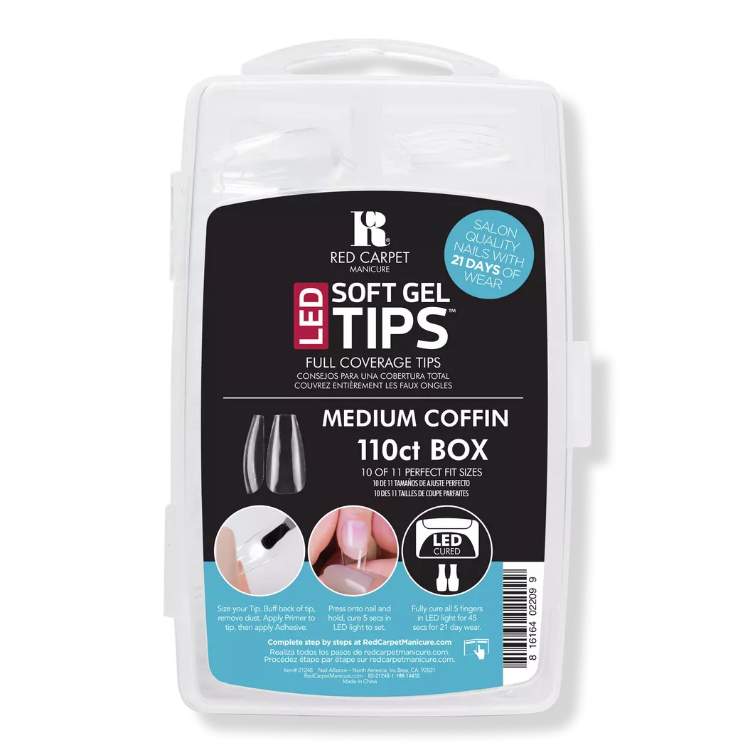 LED Soft Gel Medium Coffin Tips | Ulta