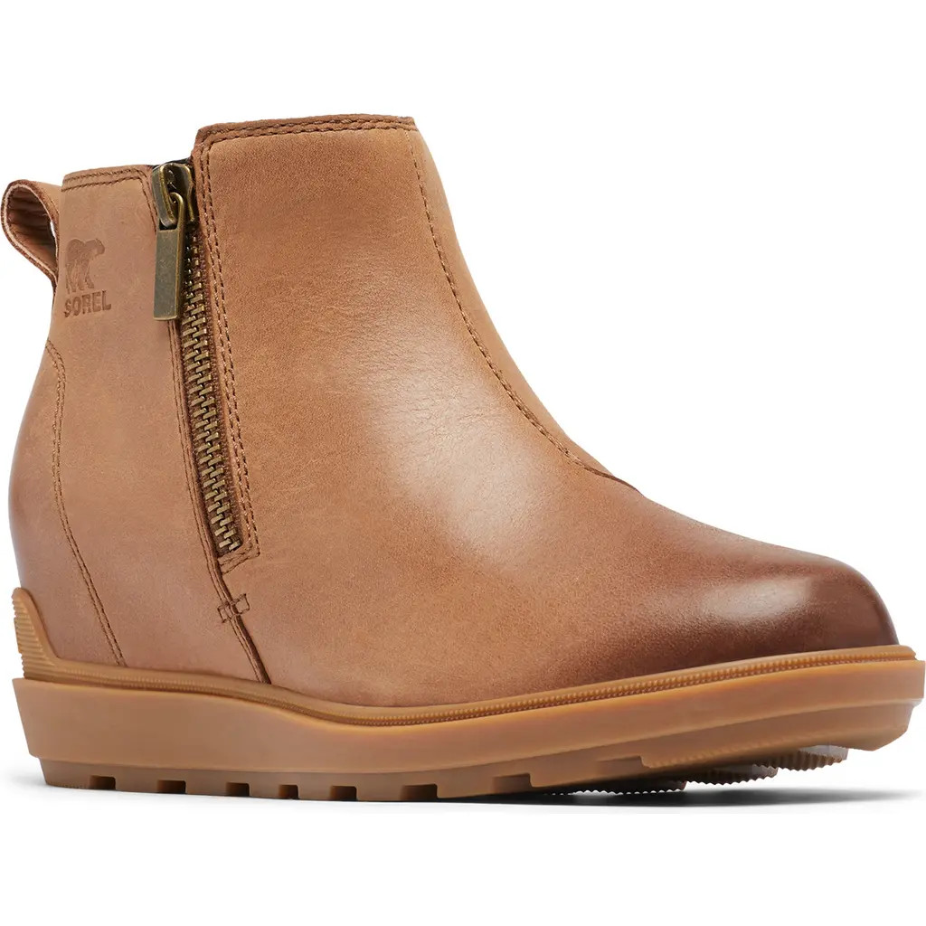 SOREL Evie II Zip Waterproof Ankle Boot in Velvet Tan/Gum at Nordstrom, Size 12 | Nordstrom
