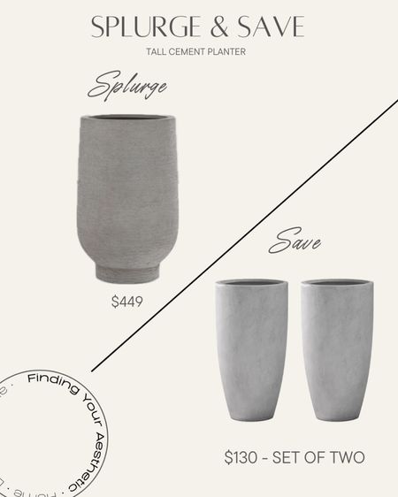 Splurge vs save: modern tall concrete planters. Get the designer look from Arhaus or get the look for less with this Amazon home favorite set of two! 

Outdoor planters // Amazon viral products // cement planters tall // indoor outdoor planter 

#LTKHome #LTKSaleAlert