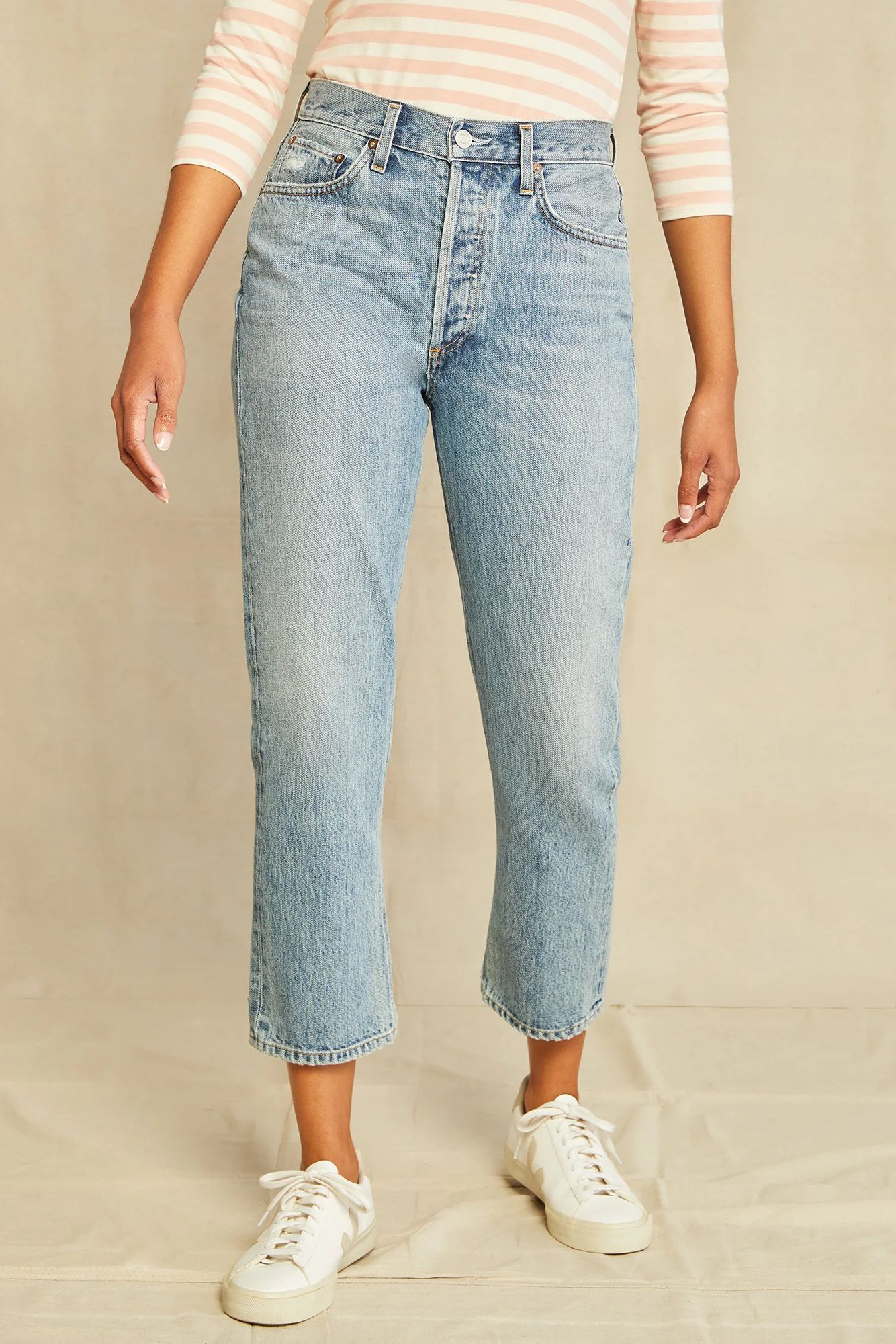AGOLDE Riley High Rise Straight Crop Jean - Endless | Amour Vert