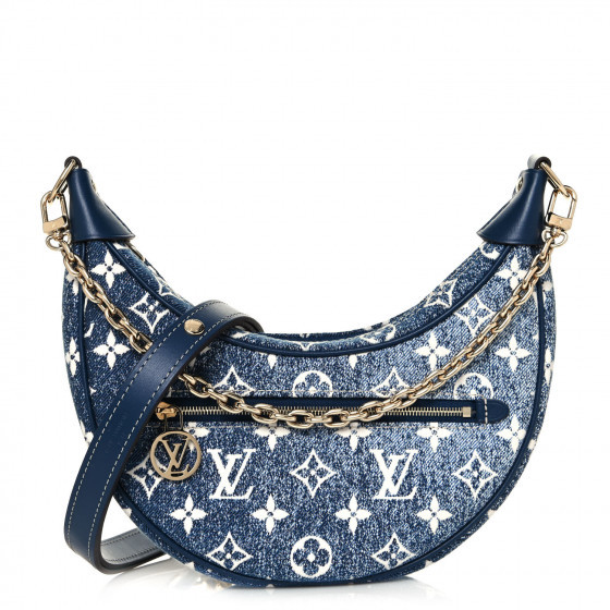 LOUIS VUITTON Monogram Jacquard Denim Loop Navy Blue | Fashionphile