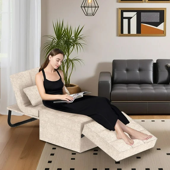 Flexispot 4-in-1 Convertible and 5-Level Adjustable Backrest Sleeper Chair Sofa Bed with Folding ... | Walmart (US)
