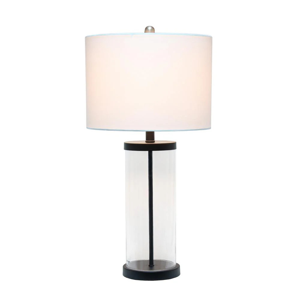 Enclosed Glass Table Lamp, Black | Shop Simon