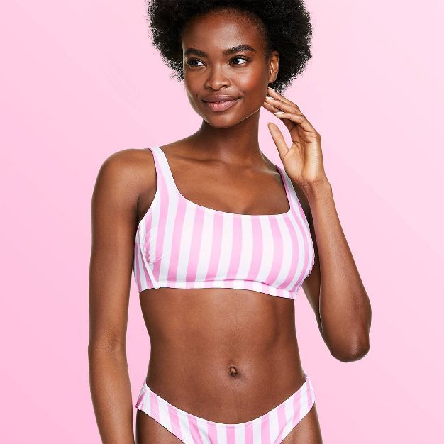 Women's Striped Bralette Bikini Top - Stoney Clover Lane x Target Pink | Target