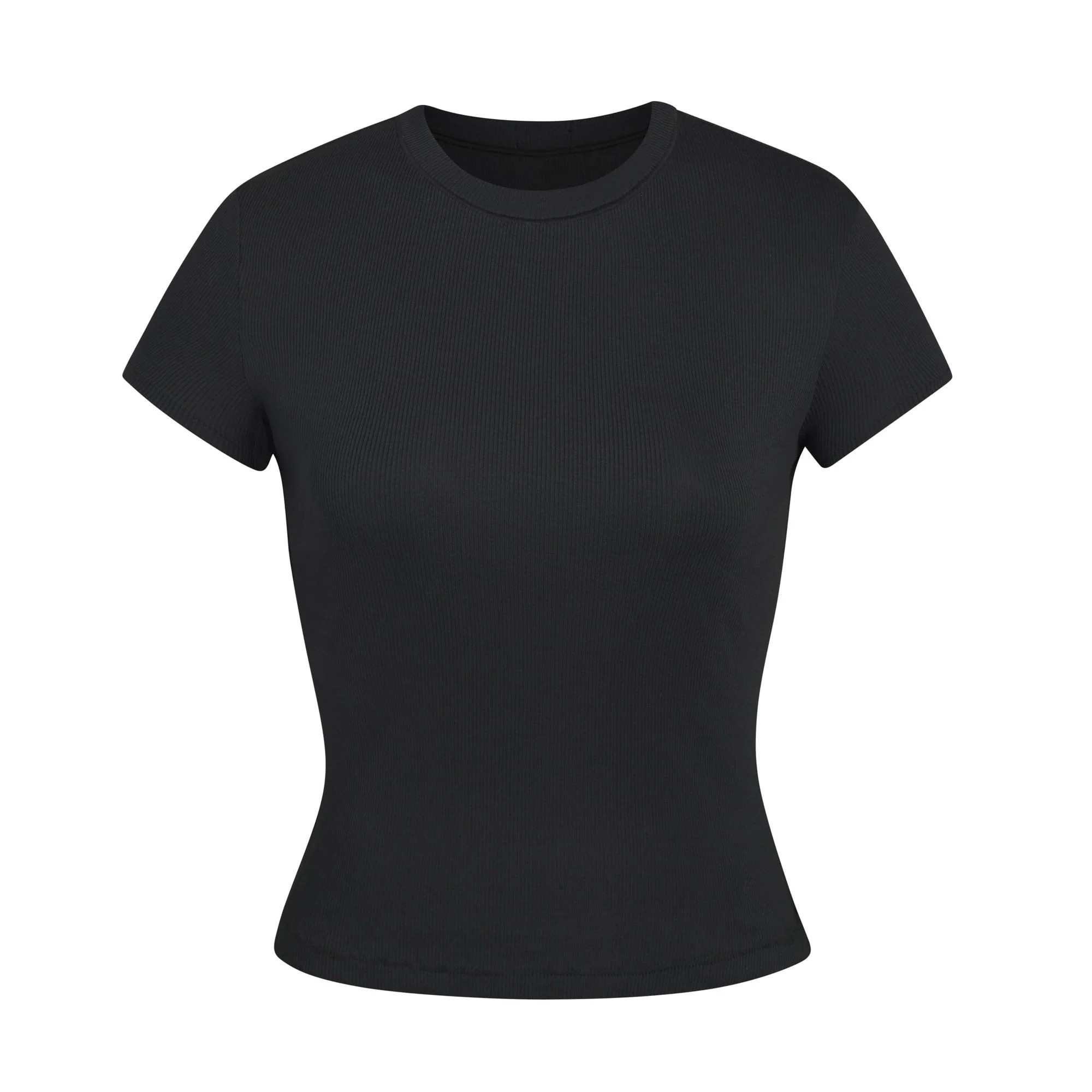 SKIMS T-Shirt | Black | Small | Cotton Rib | SKIMS (US)