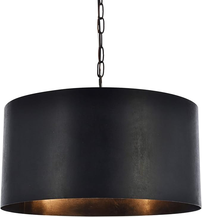 Elegant Lighting Miro Collection 3 Light Pendant Lamp in Vintage Black Finish - 20" D x 11.75" H | Amazon (US)