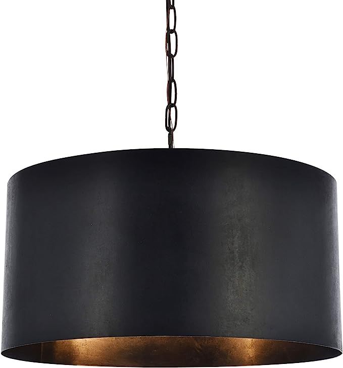 Elegant Lighting Miro Collection 3 Light Pendant Lamp in Vintage Black Finish - 20" D x 11.75" H | Amazon (US)