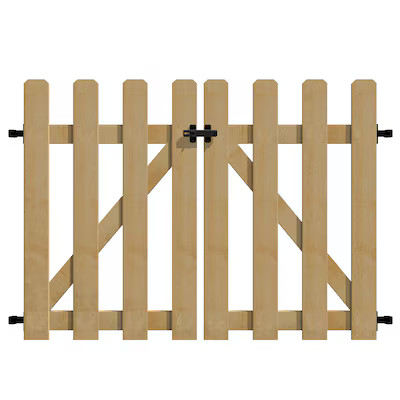 YARDLINK 2.83-ft x 3.6-ft Brown Dog Ear Wood Fence Gate Lowes.com | Lowe's