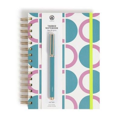 U Brands 6"x8" 3 Tab Spiral Journal with Pen - Geo Brights | Target