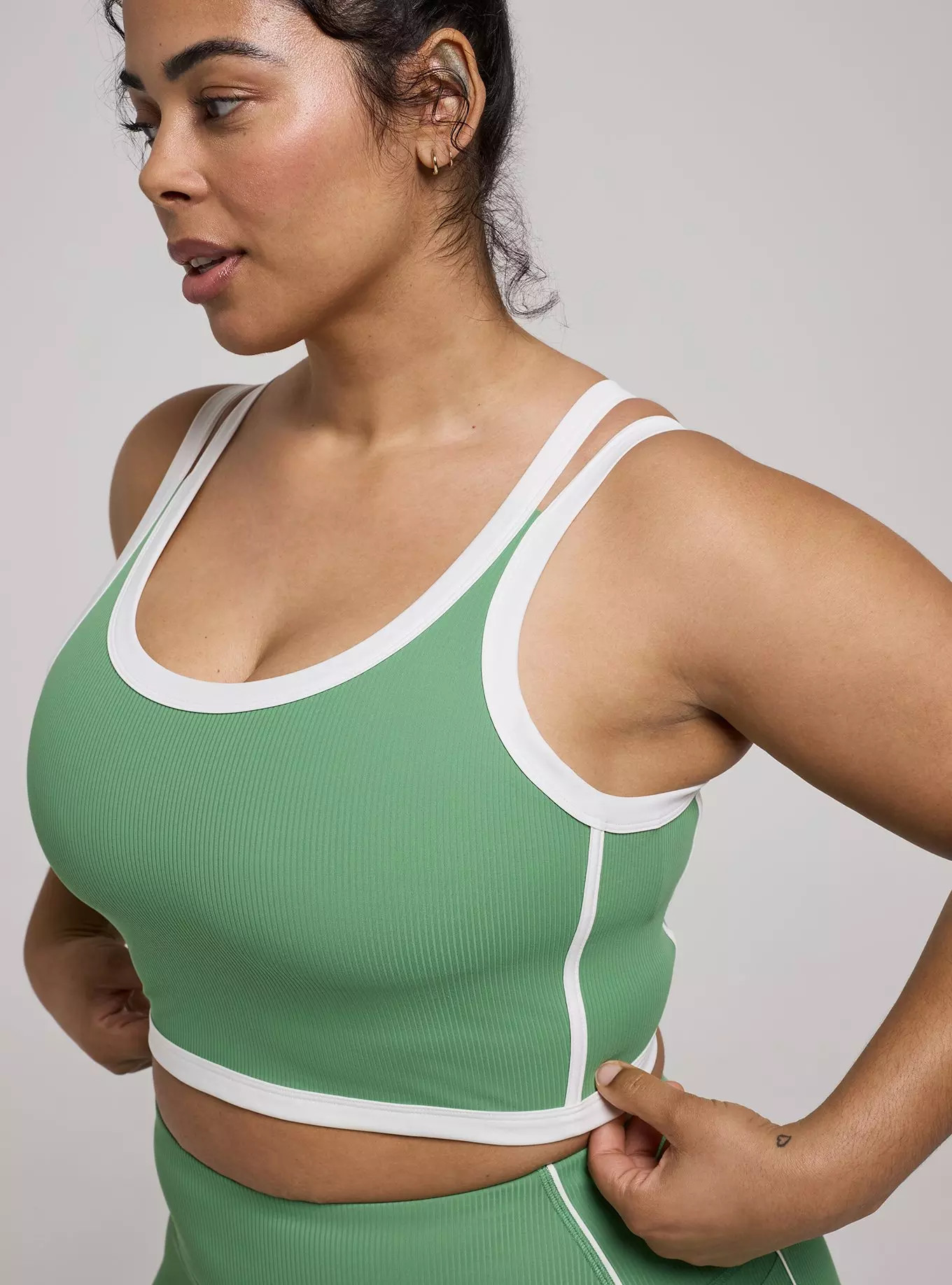 TRU Performance Rib Active Sports Bra with Piping | Torrid (US & Canada)