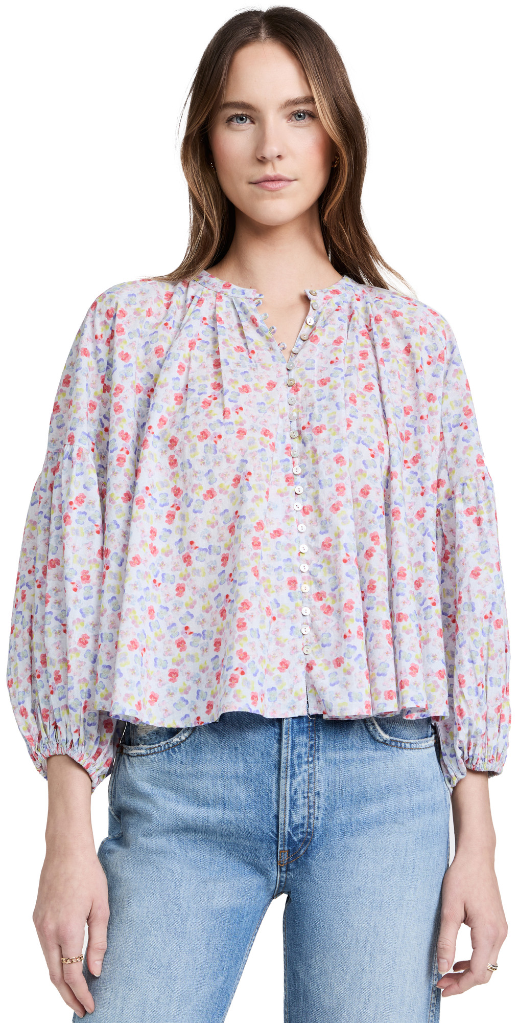 Something Navy Long Sleeve Flowy Button Up Shirt | SHOPBOP | Shopbop