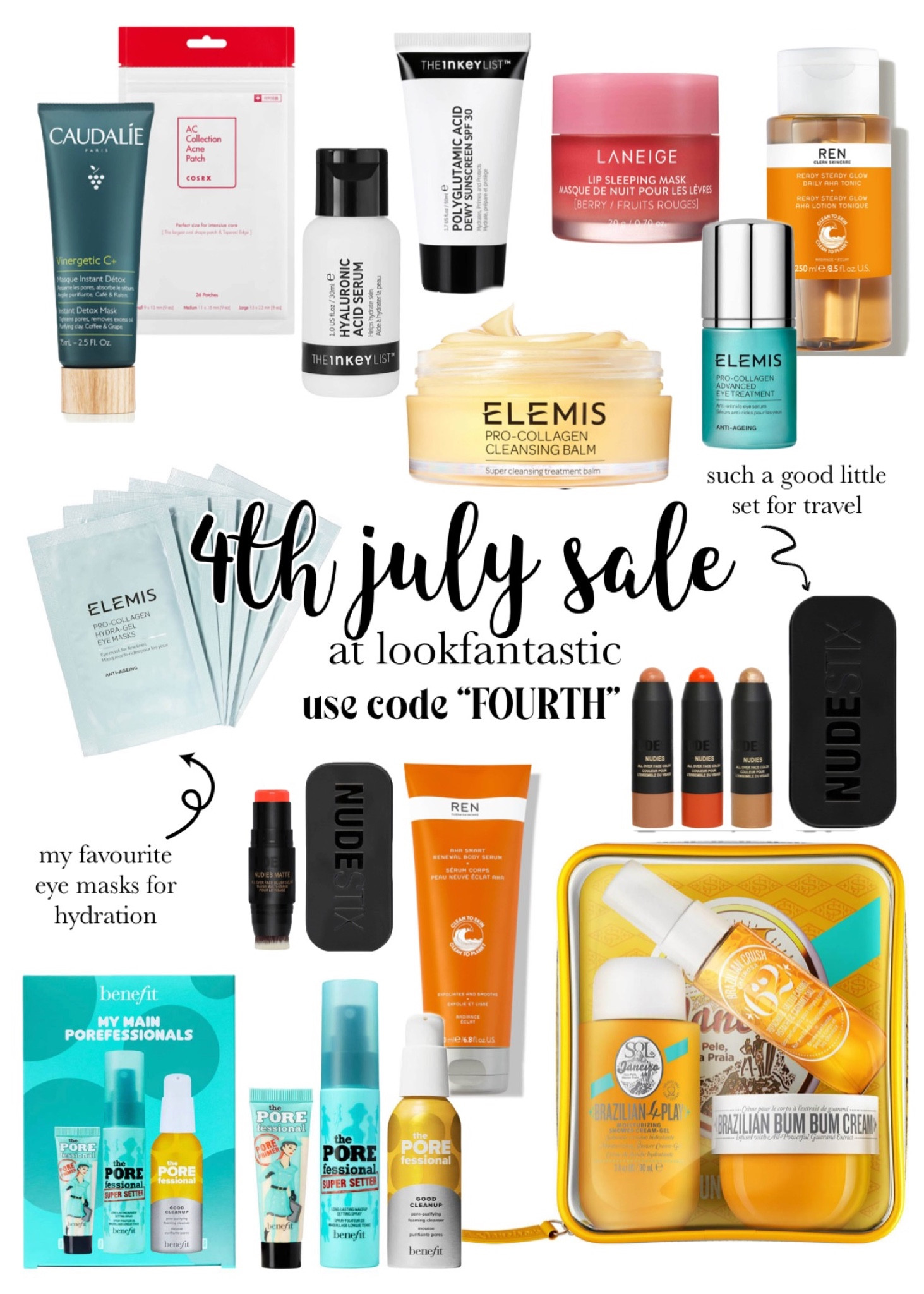 july 4 sale! 20% off selected items at lookfantastic when you use code “FOURTH”. all items pictured here i personally own, use and love ☺️ 

#LTKbeauty #LTKxNSale #LTKsalealert