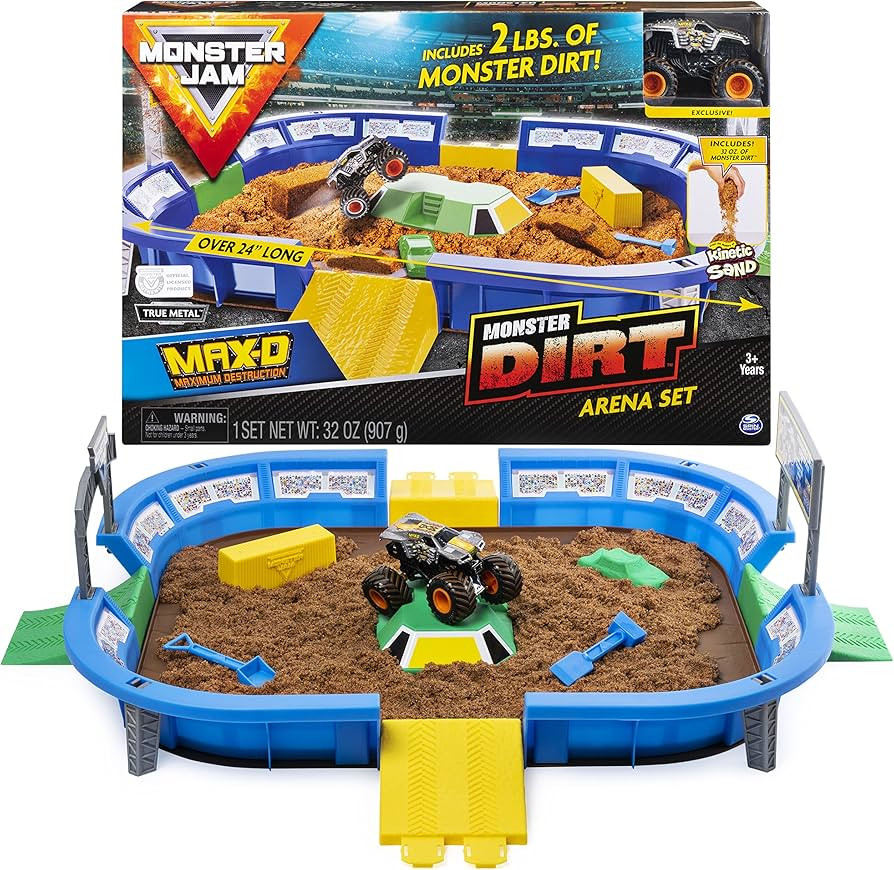 Monster Jam, Monster Dirt Arena 24-inch Playset with 2lbs of Monster Dirt and Exclusive 1:64 Scal... | Amazon (US)