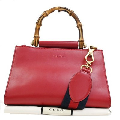 Gucci Nymphaea Top Handle Bag Leather Red Handbag | eBay US